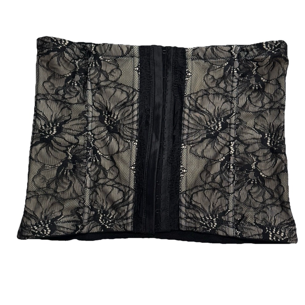 Maidenform Womens Firm Control Lace Waist Corset Black Floral W82006 DM2006 XL